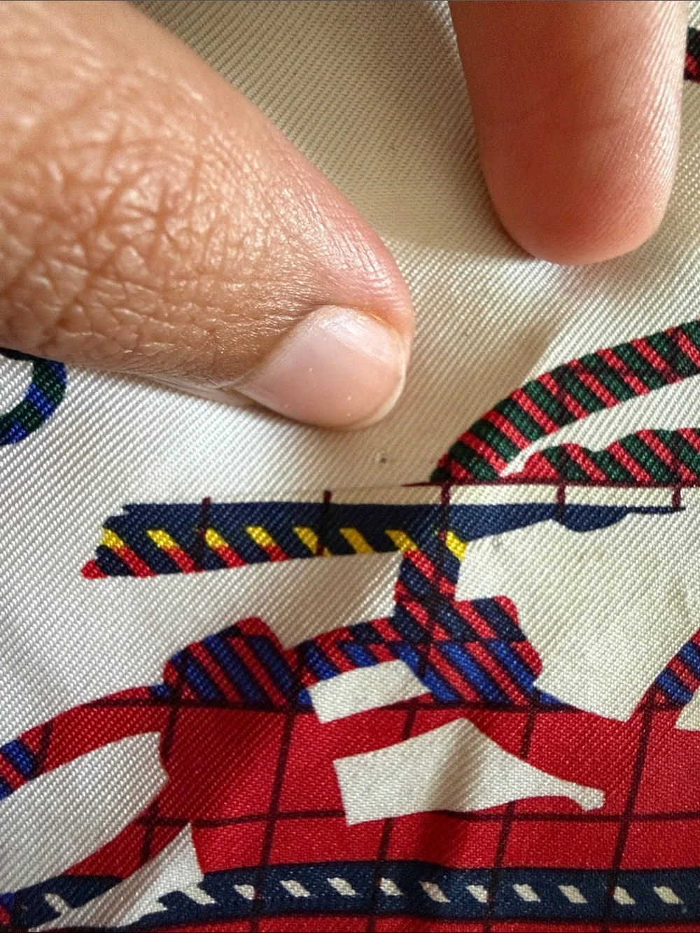 Hermès Brides de Gala Plaid Equestrian Silk Scarf - Red & Navy - Picture 3 of 5